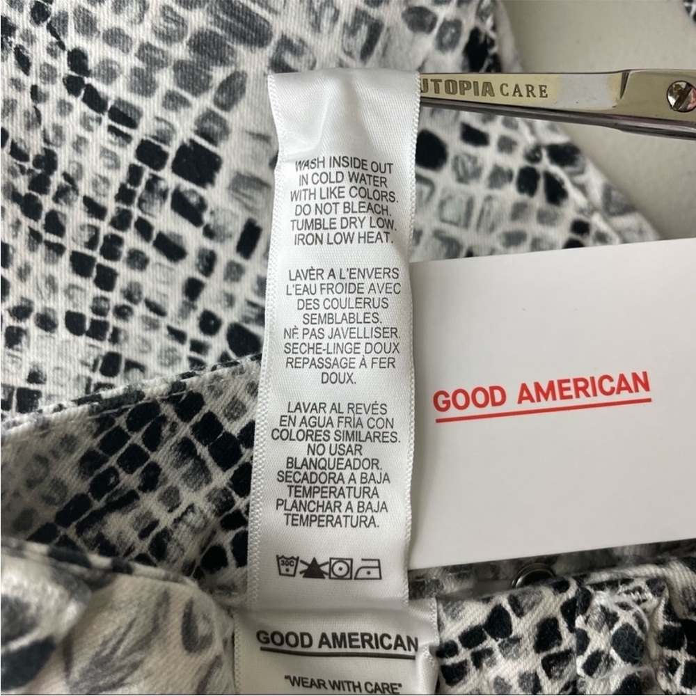 GOOD AMERICAN NWT GOOD WAIST HIGH RISE SKINNY JEANS SNAKE004 PRINT 0 - Picture 8 of 9